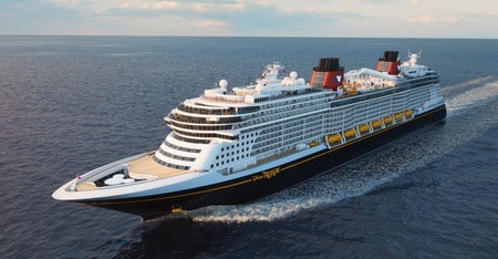The Disney Treasure ship sailing on calm waters