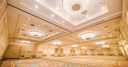 A spacious ballroom in Disney’s Grand Floridian Resort and Spa