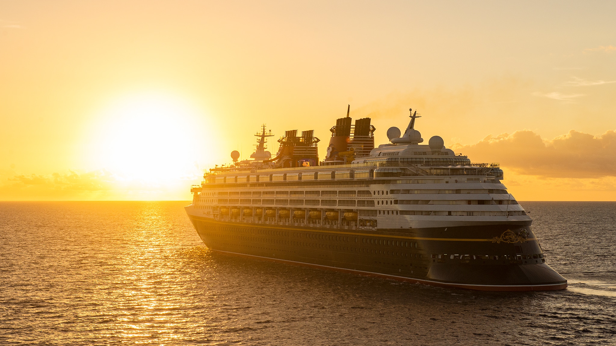 The Disney Magic cruise ship sailing in open waters