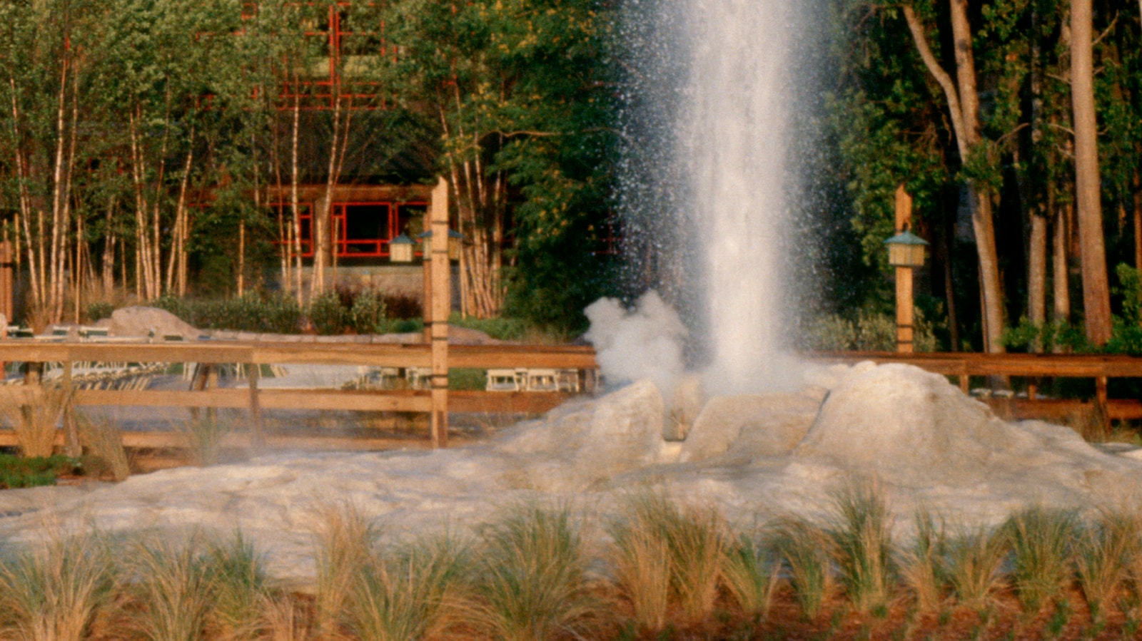 Fire Rock Geyser shoots a plume of water