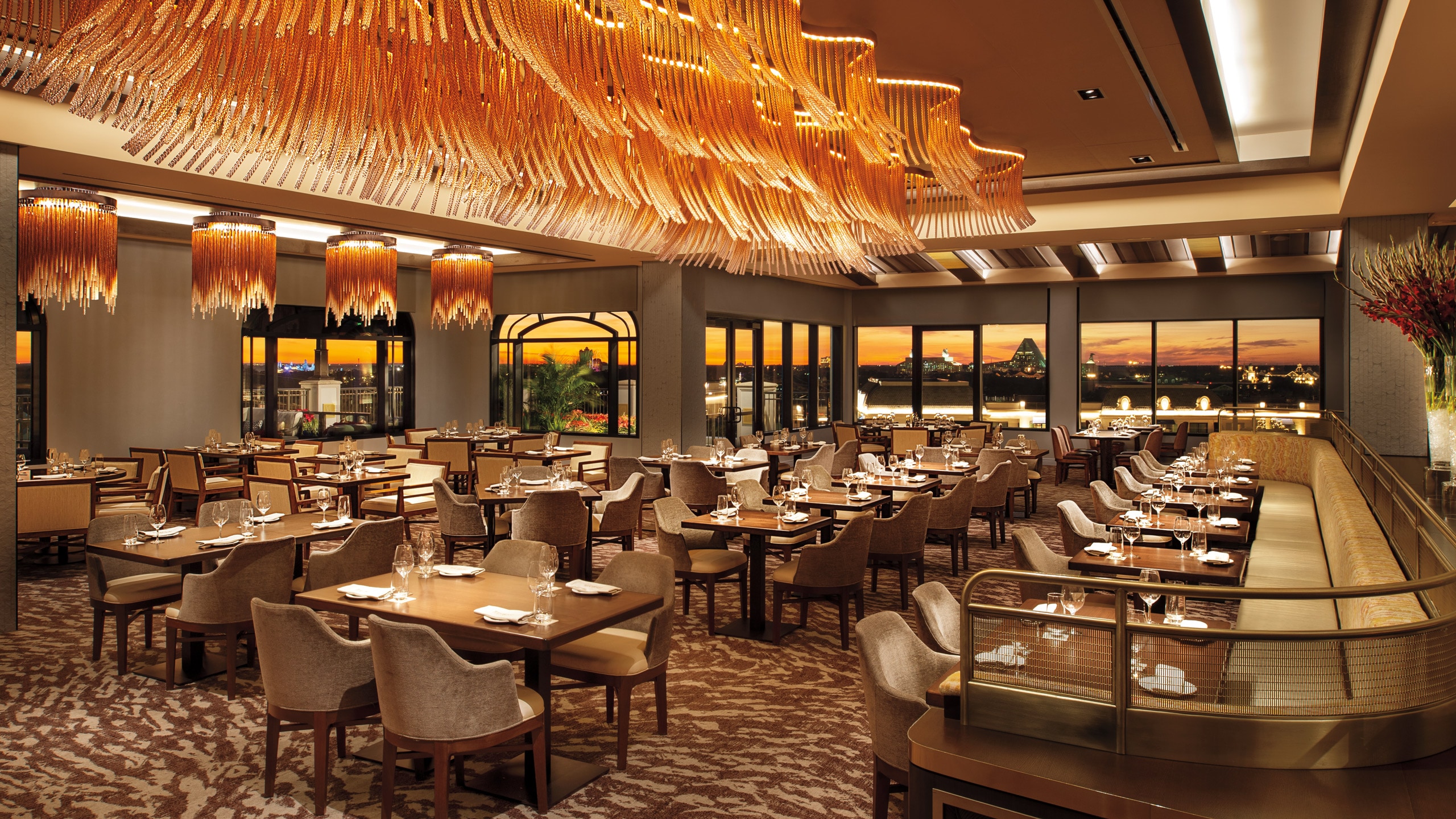 The dining room at Topolino's Terrace – Flavors of the Riviera restaurant
