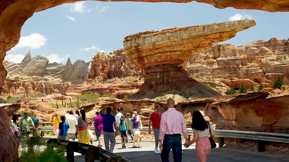 The Cadillac Range Mountains in Cars Land at Disney California Adventure Park