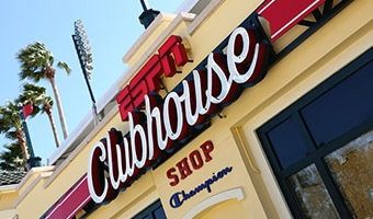 ESPN Clubhouse Shop The storefront sign at the ESPN Clubhouse Shop