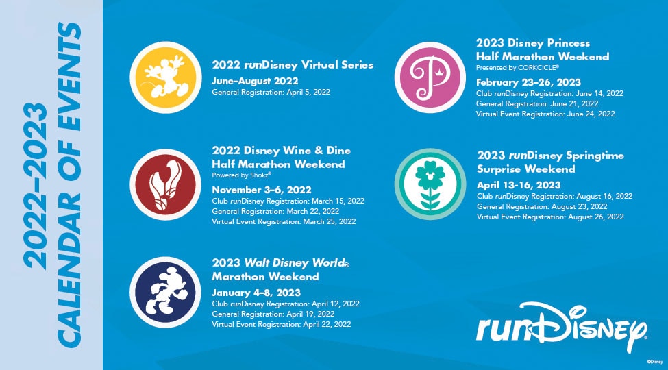 runDisney 20222023 Event Calendar the Disney Driven Life