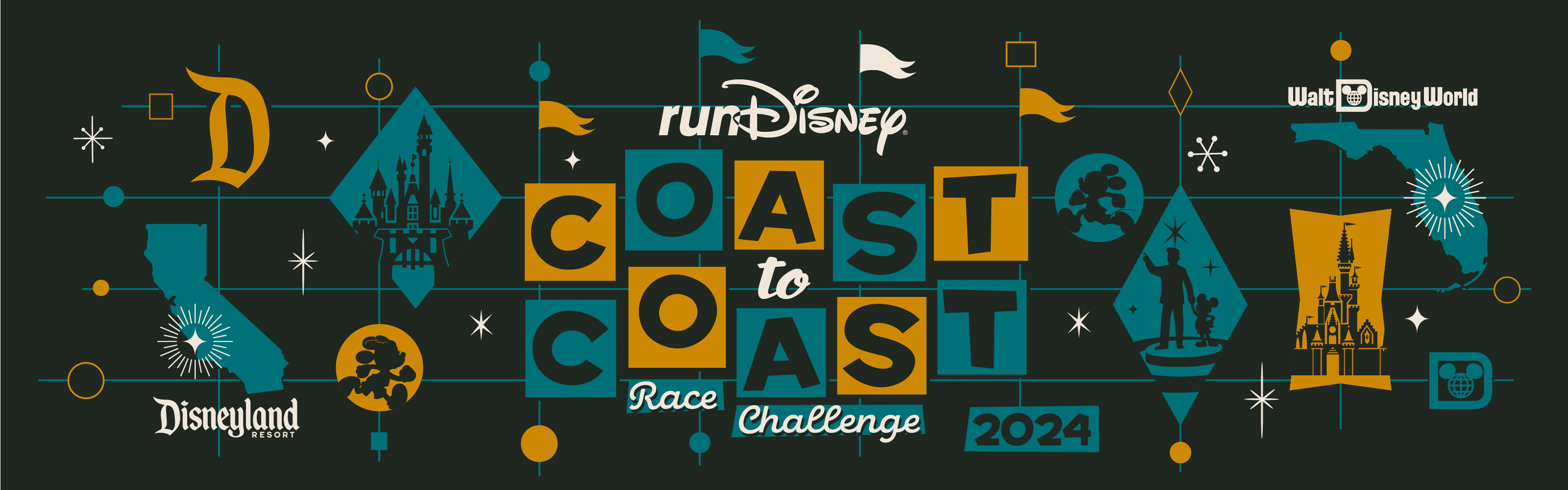 A logo saying ‘runDisney Coast to Coast Race Challenge’